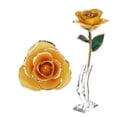 thumbnail image 1 of Regalo de rosa real, rosa real bañada en oro de 24 quilates con base bañada en oro, rosa probada profesionalmente, 1 of 12