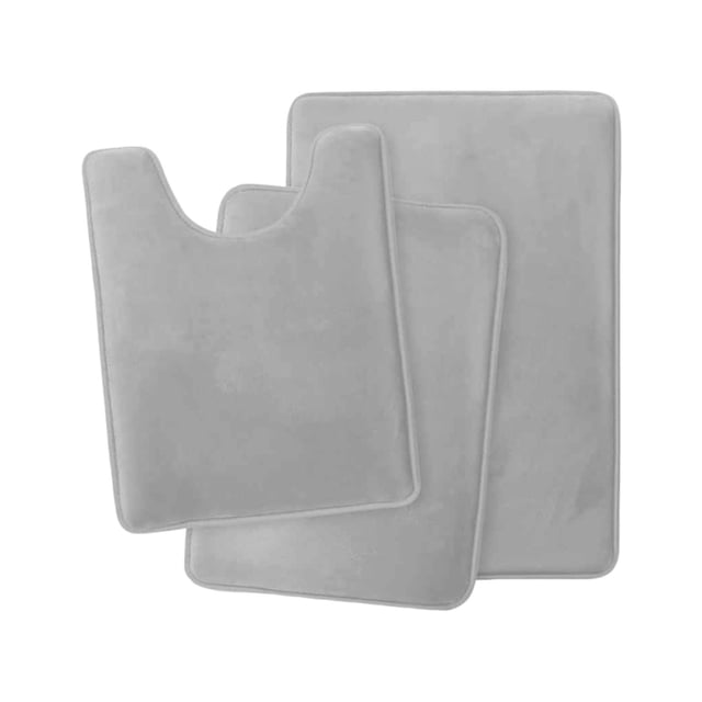 Vwrxbz Bathroom Mat Set 3-Piece Absorbent Coral Velvet Toilet Rugs Non-Slip