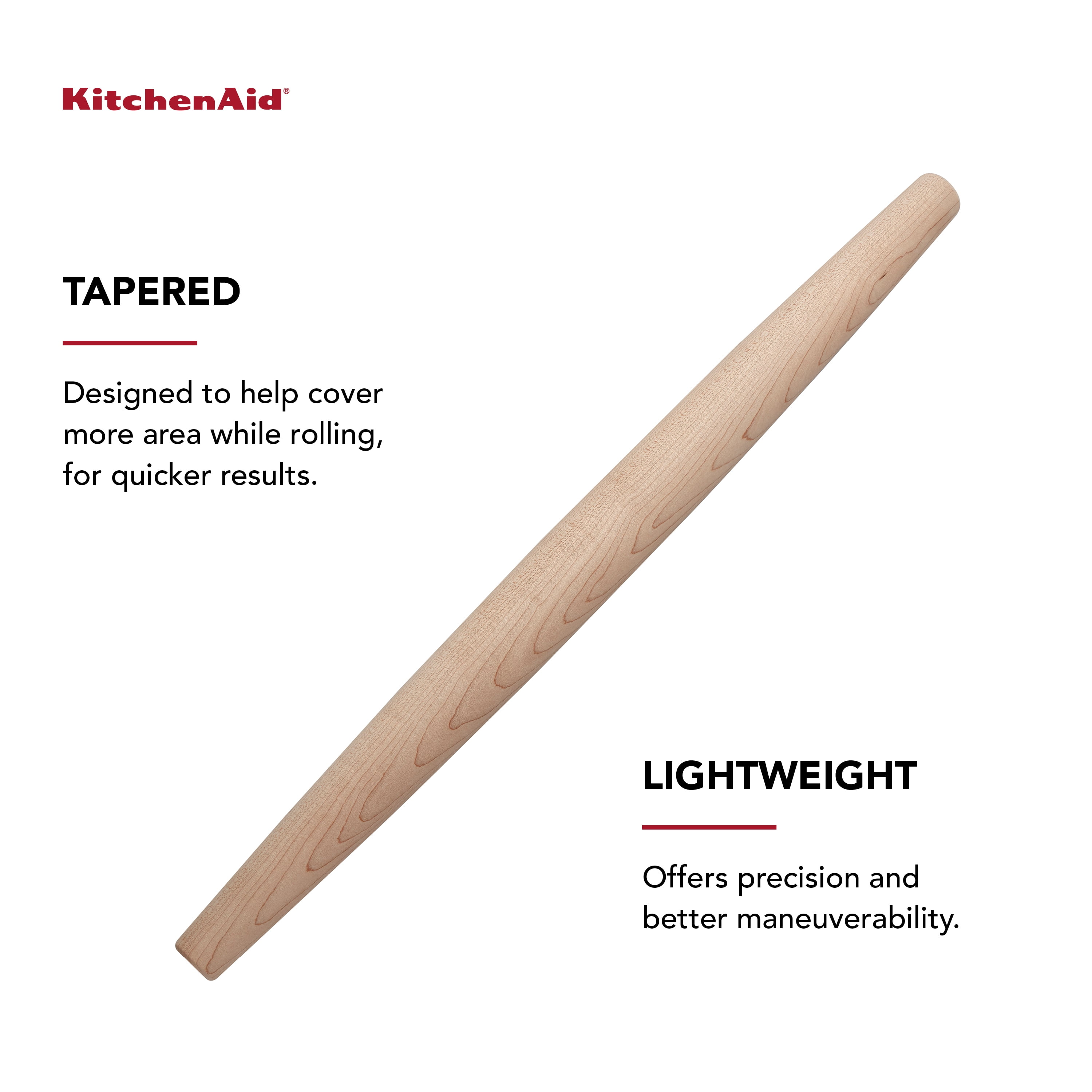 Kitchenaid 22-inch Maplewood French Rolling Pin in Light Wood Color
