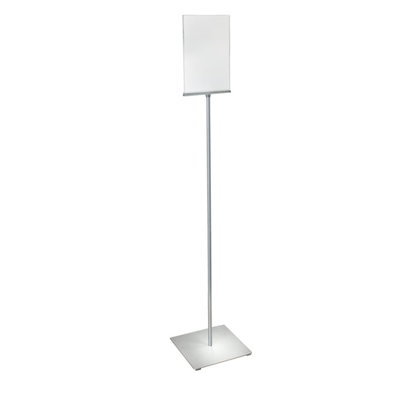 8.5"W x 11"H Pedestal Two-Sided Sign Holder Stand on Square Metal Base