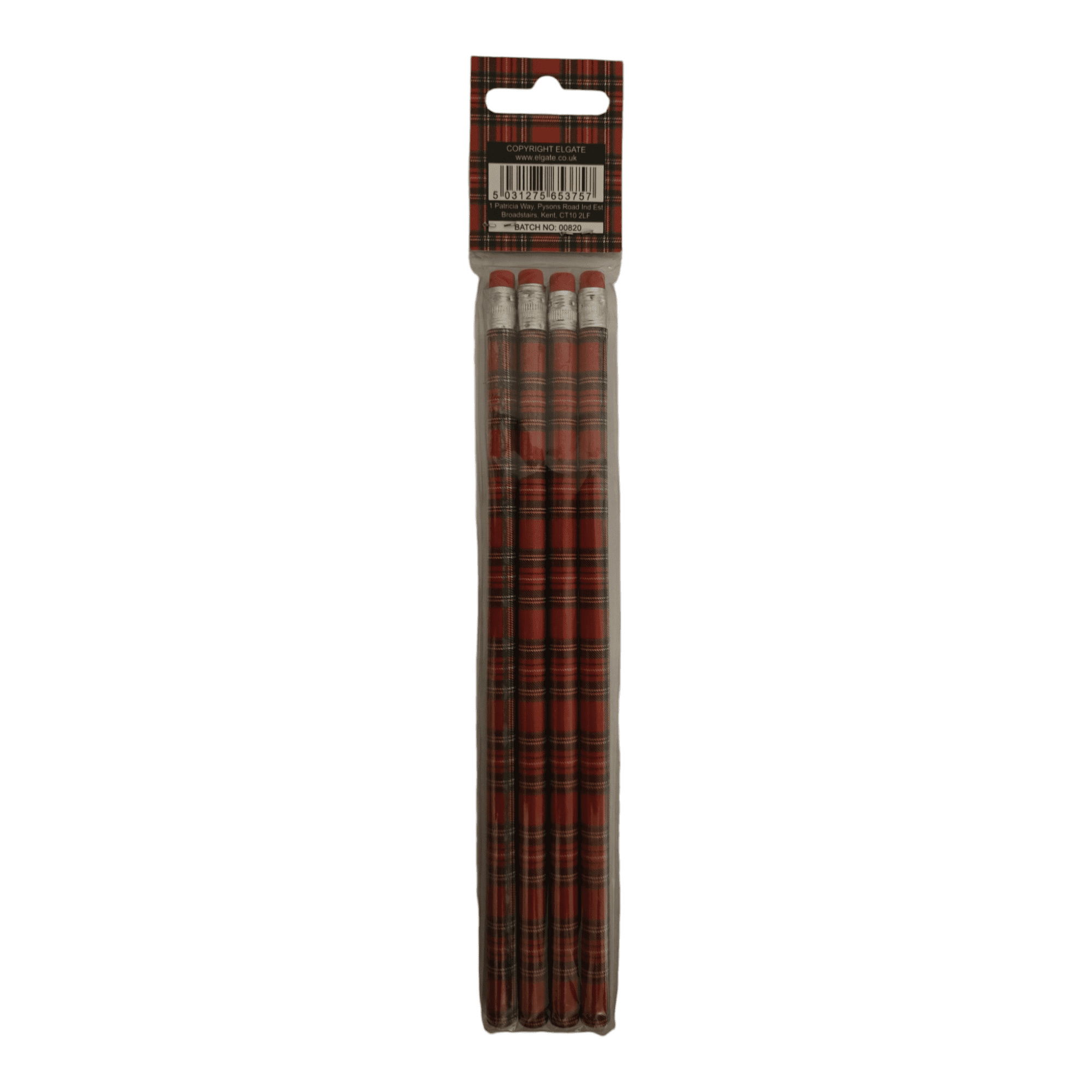Elgate Tartan Pencils, 4 Count