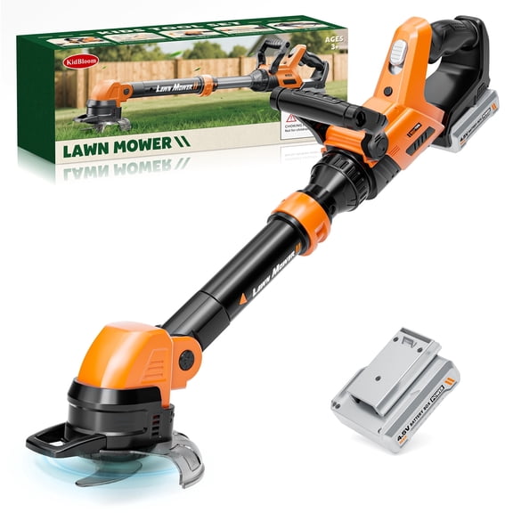 KidBloom Kids Gardening Tools Set, Kids Lawn Mower with Lights, Lawn Mower Toy with Sound On Off Switch, Toddler Outdoor Pretend Play Toys, Birthday Gifts for Boys 3 4 5 6 7 8