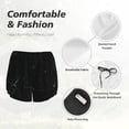 thumbnail image 4 of Balery Black Marble Pantalones cortos deportivos para mujer con forro y dos bolsillos, elásticos, para entrenamiento, gimnasio, yoga-Small, 4 of 7