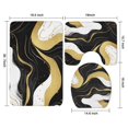 thumbnail image 3 of Black and Gold Marble Wavy Lines Pattern Bathroom Rugs Sets 3 Piece,Toilet Cover Set,Absorbent Non Slip Bathroom Mats Sets with U-Shaped Contour Rug Toilet Rug Set, 3 of 5