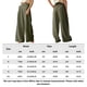 thumbnail image 2 of Pantalones Anchos Pantalones anchos de mujer Pantalones casuales de algodón sueltos con bolsillos (Verde militar S) Kuymtek para Mujer ejercito verde T L, 2 of 8