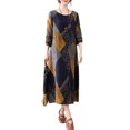 thumbnail image 1 of Vestido de manga larga vintage para mujer Vestido de fiesta bohemio suelto con bolsillo lateral esta Abanopi Grande, 1 of 7
