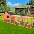 thumbnail image 5 of Aukfa 112" Large Chicken Coop Wood Chicken Run Cage, 5 of 10