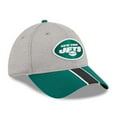thumbnail image 3 of Men's New Era Heather Gray/Green New York Jets Striped 39THIRTY Flex Hat, 3 of 5