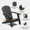 thumbnail image 3 of LHBcraft Outdoor Adirondack Chair with Cup Holder, HDPE Wood Grain Texture, Patio Chair, Weather-Resistant Outdoor Chair for Poolside, Patio, Backyard, Garden, Fire Pit Seating（Set of 2), 3 of 6