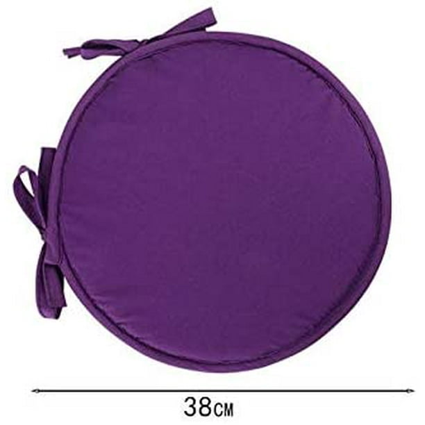 Circular Chair Pad Dining Chair Pad Office Round Pad Seat Pads Home Thickened Round Seat Cushions with Ties Diameter 38cm Plain Set of 4 NOT Include