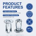 thumbnail image 3 of Uxcell 30Pcs Jack Nuts, M5x25 Hollow Wall Anchors Hollow Door Anchors for Aluminium Cladding Steel Pipe Iron Sheet Plastic Sheet Drywall Thin Walls Zinc Plate, Silver Tone, 3 of 7