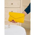 thumbnail image 6 of REMANLAND Women’s Glossy Envelope Evening Clutch Purse, Yellow, 6 of 7