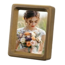 3 x 4inch Natural Wood Photo Frames, Mini Wood Finish Picture Frame Wood Tabletop Frame with Mat for Desktop Display Wall Mounting, Walnut color