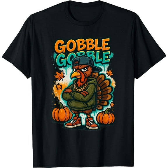 Thanksgiving Shirt for Boys Kids Youth Hip Hop Turkey T-Shirt