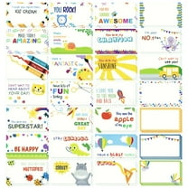 Juvale 2" x 3.5" Motivational Lunch Box Note Cards, Assorted Colors, 60 Count, 60 Pack
