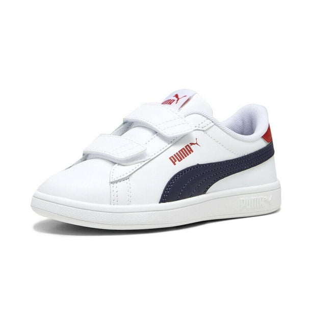 Tenis Puma Smash 3.0 L V PS para Niños 16.5 A 21.5. 392033-11 blanco 19