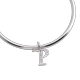 thumbnail image 2 of Charm para Pulsera LuckyLy, Dije Inicial Letra A, Acero Inoxidable y Zirconia Cúbica, Modelo Lizzy plateado Letra P, 2 of 7