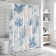 thumbnail image 6 of Xipuska Coral Coastal Shower Curtain - Water Repellent Fabric Shower Curtains Washable, Green Orange Blue Coral Summer Ocean Decorative Polyester Cloth Bathroom Curtains Modern Bath Decor 36"x72", 6 of 6