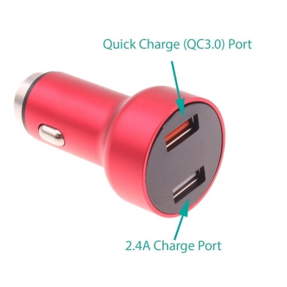 24W Fast Car Charger for iPhone 16/Pro/Max/Plus - 2-Port 6ft USB-C Cable DC Socket Power Adapter