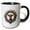 Black/White, variant on 3drose, Emma the Longhorn Surrounded by a Wreath of Lupins, 11oz Two-tone Red Mug