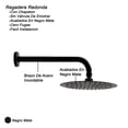 thumbnail image 3 of Regadera Redonda 15cm Con Brazo Y Chapeton Rubinett Acero inóxidable 304 Negro Mate De Lujo, 3 of 7