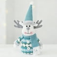 thumbnail image 7 of Shoreew Christmas Doll Blue Snowman Santa Claus Reindeer Christmas Doll Handmade Plush Figure Ornament Home Office Decor, 7 of 7