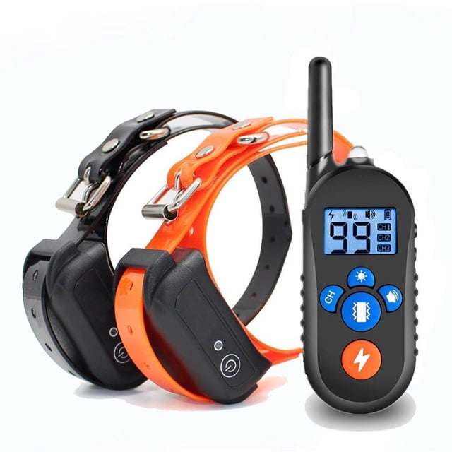 Collar de entrenamiento para perros con control remoto, 3 modos, pitido, y choque, alcance remoto de hasta 2600 pies, para razas pequeñas, m 2 uds negro naranja Yinane Collar de entrenamiento