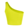 thumbnail image 5 of ZHOGXU Women's Tank Top One Shoulder Low Cut Solid Color Crop Fashion Slim Fit Comfortable Camisole For Daily Wear,Yellow,Xxxl, 5 of 5