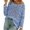Light Blue, variant on uvwlwu Women's Hollow Out Knit Beach Cover Up Loose Long Sleeve Off Shoulder Tunic Top,L