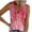 Hot Pink, variant on DeHolifer Summer Tank Tops for Women V-Neck Ribbed Sleeveless Shirts Retro Print Button Up Blouse Casual T-Shirt Purple M