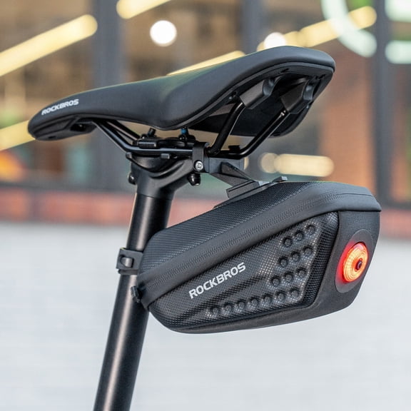 ROCKBROS Bicycle Rear Seat Saddle Bag Waterpoof Cycling Seat Bag With Taillight