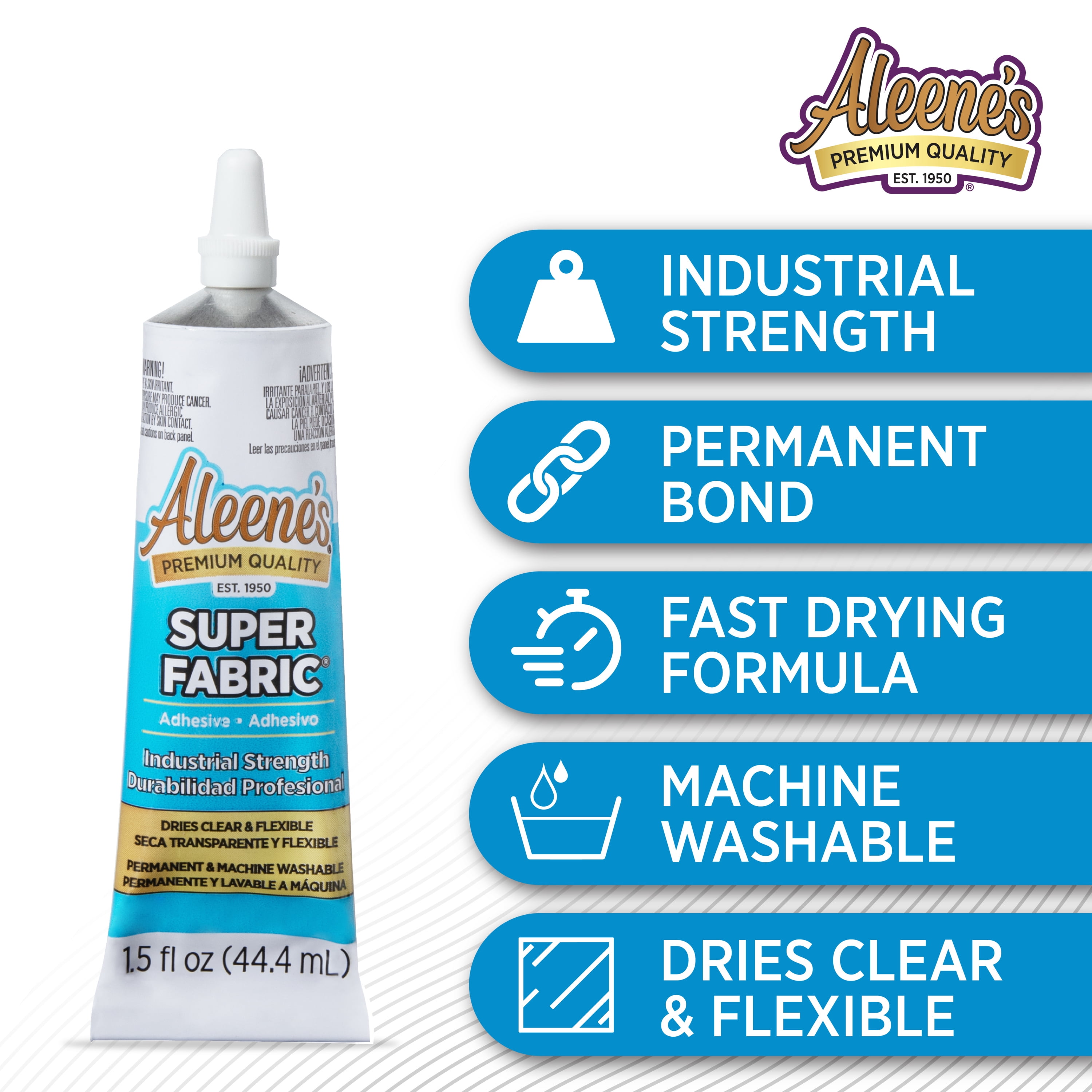 Aleene's Super Fabric Adhesive 1.5 fl oz, Fast Drying, Clear Permanent Fabric Adhesive