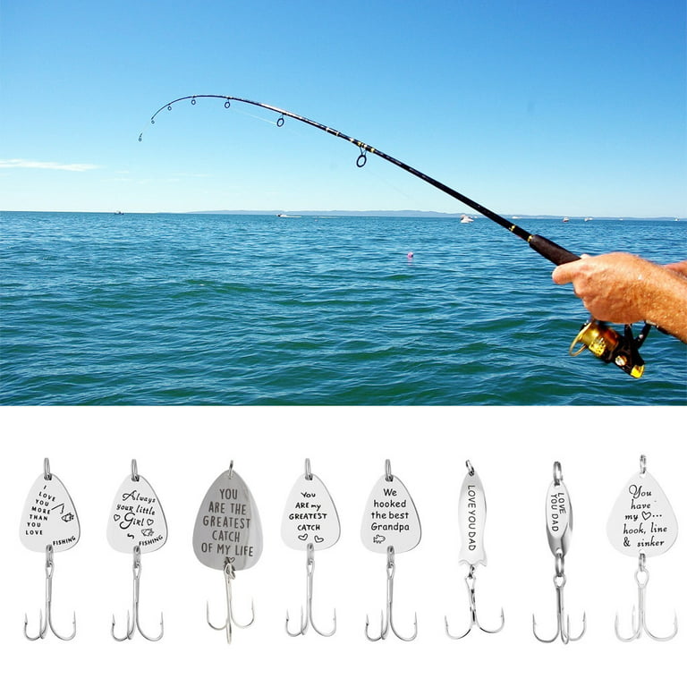 HGYCPP Personalized Fishing Lure Hook Engraved Fishing Hook Fisherman Gift  for Birthday Christmas Anniversary 