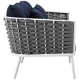 thumbnail image 6 of Modway Stance 2 Piece Outdoor Patio Aluminum Sectional Sofa Set in White Navy, 6 of 8