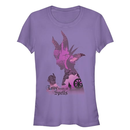 - Sleeping Beauty Juniors' Maleficent Love Breaks Spells T-Shirt