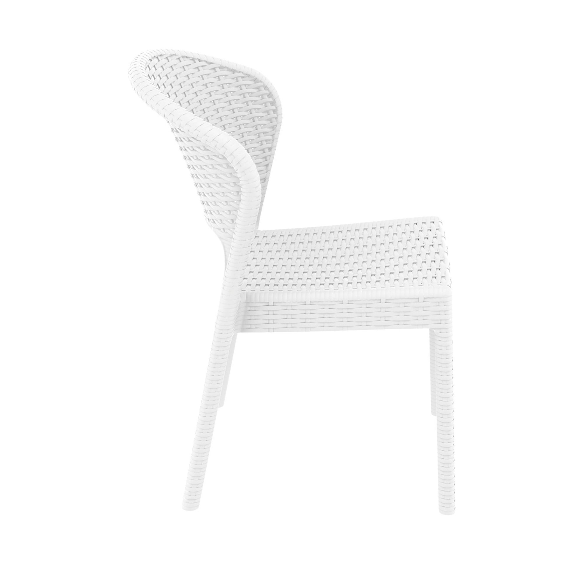 Siesta Daytona Resin Wickerlook Set of 2 Dining Chair White ISP818-WH - image 4 of 9