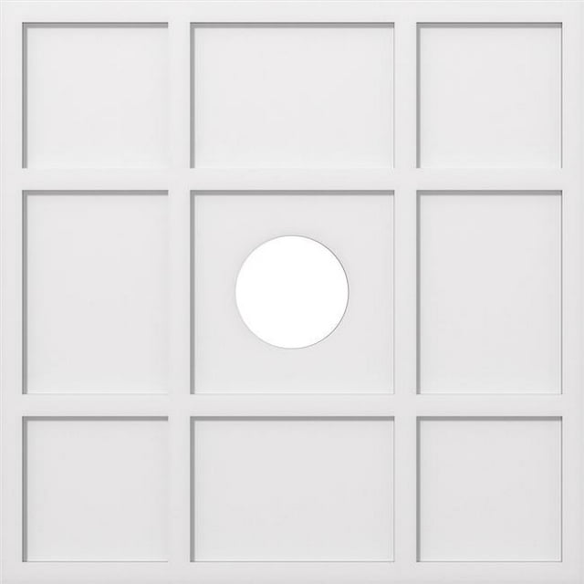 Ekena Millwork CMP36RK-07000 36 in. OD x 7 in. ID Square Rubik Architectural Grade PVC Contemporary Ceiling Medallion
