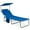 Blue, variant on Costway Foldable Lounge Chair Outdoor Adjustable Beach Patio Pool Recliner with Sun Shade Blue