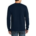 thumbnail image 2 of Big Size Japan Wave Graphic Men's Ultra Cotton Long Sleeve T-Shirt - Navy 5XL, 2 of 2