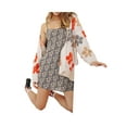 thumbnail image 4 of VISgogo, cárdigan de punto de manga larga para mujer, patrón de flores a la moda, cuello en V, abrigo de suéter de un solo pecho VISgogo  moda, 4 of 9