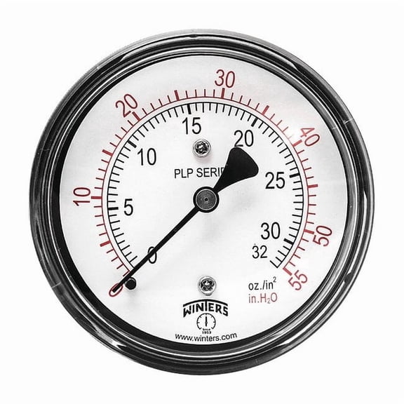 Winters Pressure Gauge,2-1/2" Dial Size,Black PLP342