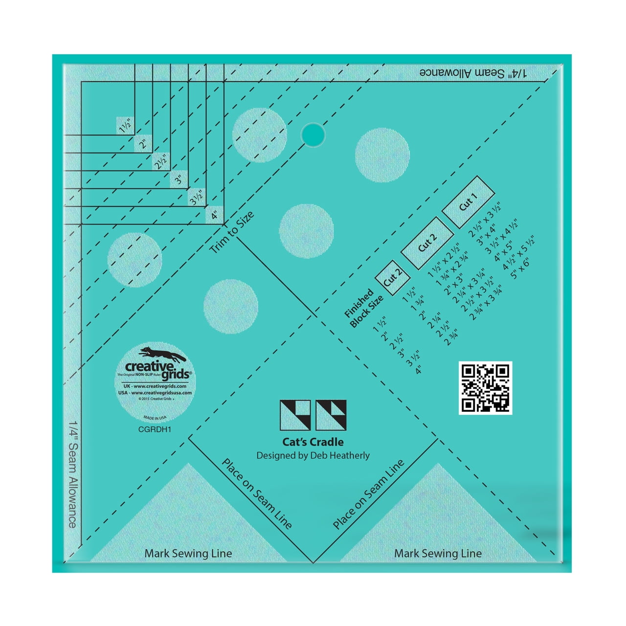 Creative Grids Cat's Cradle Tool Quilt Ruler