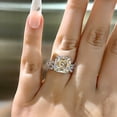 thumbnail image 2 of Kalapi Jewel Asscher Cut Moissanite Promise 1.8 Ct Engagement Ring Set for Women's - 14K White Gold Plated Moissanite Criss Cross Ring for Anniversary Gift - Wedding Ring for Women's, 2 of 3