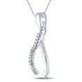 thumbnail image 2 of 925 Sterling Silver Womens Round Natural Diamond Lucky Wishbone Pendant 1/20 Cttw 20.5x9mm bail 1.5mm., 2 of 2