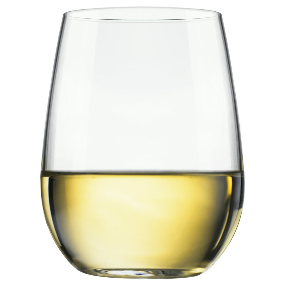 Libbey Glassware Stemless White Wine Glasses, 4 Count