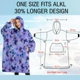 thumbnail image 4 of Oversized Wearable Blanket Hoodie,Purple Butterfly Pattern Sherpa Blanket Hoodie with Super Pockets,Super Warm Fuzzy Pullover for Women & Men, 4 of 6