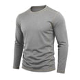 thumbnail image 5 of Men's Contrast Stitch T-Shirt Long Sleeve Crewneck Exposed Seam Top Relaxed Fit Casual Pullover for Daily Commute Outdoor Activities, 5 of 8
