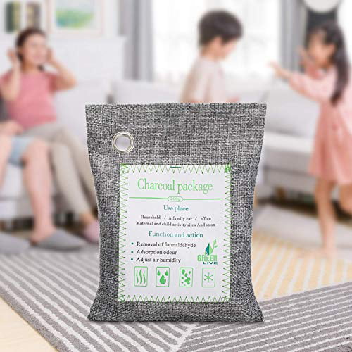 Kitchen Shoes and Pet Areas Car 4 x 200g Fridge datonten Natural Bamboo Charcoal Bags Air Purifying Bag Charcoal Odor Eliminators for Home Bedrooms Closet Bathroom