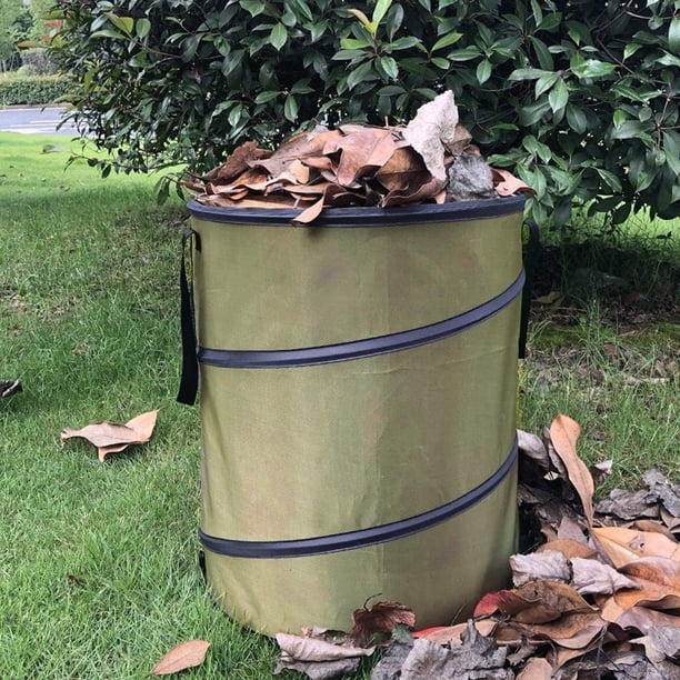 Bote de basura plegable, recolector de hojas de césped y jardín, bote de basura portátil para acampar 113L