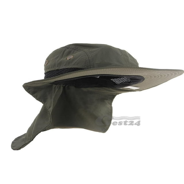 Chapeau de Soleil Extérieur Protection UV Été pour Hommes Couverture Complète Large Bord Cou Rabat Oreille pour Pêche Randonnée Chasse